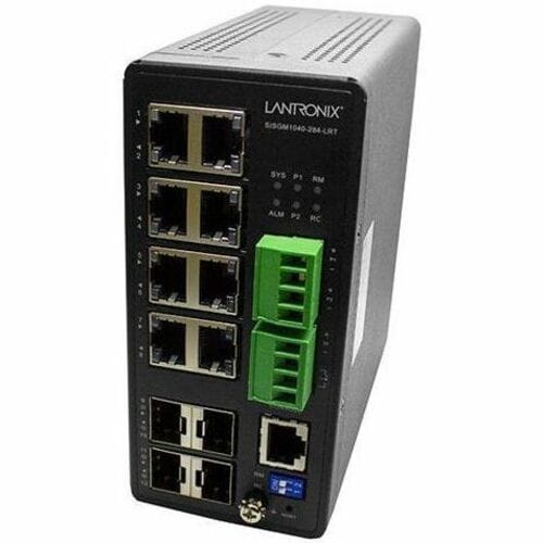 Lantronix Managed Hardened Gigabit Ethernet Switch - 8 Ports - Manageable - Gigabit Ethernet - 1000Base-T, 1000Base-X - 4 Layer Supported - Modular - 4 SFP Slots - - SISGM1040-284-LRT