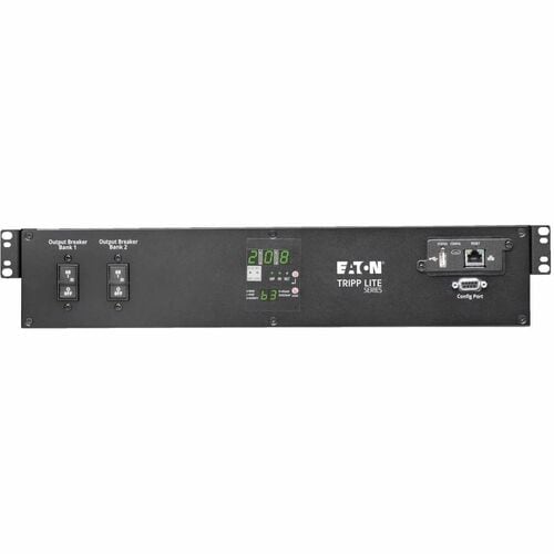 Eaton Tripp Lite Series 5.8kW 208/240V Single-Phase ATS/Monitored PDU - 16 C13, 2 C19 & 1 L6-30R Outlets, Dual L6-30P Inputs, 10 ft. Cords, 2U, TAA - Monitored - PDUMNH30HVAT2 - Image 2
