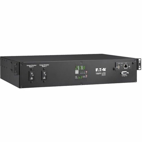 Eaton Tripp Lite Series 5.8kW 208/240V Single-Phase ATS/Monitored PDU - 16 C13, 2 C19 & 1 L6-30R Outlets, Dual L6-30P Inputs, 10 ft. Cords, 2U, TAA - Monitored - PDUMNH30HVAT2