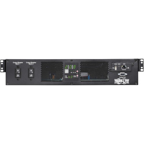 Eaton Tripp Lite Series 7.4kW 200-240V Single-Phase ATS/Monitored PDU - 16 C13 & 2 C19 Outlets, Dual IEC 309 32A Blue Inputs, 3 m Cords, 2U, TAA - - PDUMNH32HVAT2 - Image 2