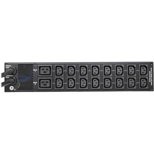 Eaton Tripp Lite Series 7.4kW 200-240V Single-Phase ATS/Monitored PDU - 16 C13 & 2 C19 Outlets, Dual IEC 309 32A Blue Inputs, 3 m Cords, 2U, TAA - - PDUMNH32HVAT2 - Image 3