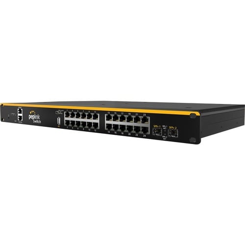 Pepwave SD Ethernet Switch - 24 Ports - Manageable - Gigabit Ethernet, 10 Gigabit Ethernet - 10/100/1000Base-T, 10GBase-X - 3 Layer Supported - Modular - 50 W Power - PSW-24-250W-RUG - Image 2