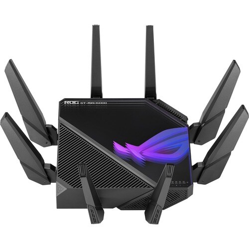 Asus ROG Rapture GT-AXE16000 Wi-Fi 6E IEEE 802.11ax Ethernet Wireless Router - Quad Band - 2.40 GHz ISM Band - 6 GHz UNII Band - 8 x Antenna(8 - GT-AXE16000