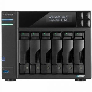 Asustor Lockerstor 6 Gen2 AS6706T - 6 Bay NAS, Quad-Core 2.0 GHz CPU, 4X M.2 NVMe Slots, Dual 2.5GbE, Upgradable to 10GbE, 8GB DDR4 RAM, Content Creation Network - AS6706T