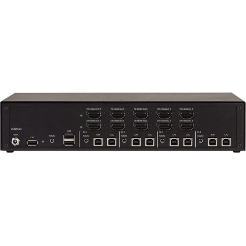 Black Box Secure KVM Switch - FlexPort HDMI/DisplayPort - 4 Computer(s) - 2 Local User(s) - 3840 x 2160 - 11 x USB - HDMI - DisplayPort - - KVS4-2004HVX - Image 3