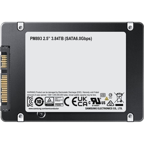 Samsung PM893 3.84 TB Solid State Drive - 2.5" Internal - SATA (SATA/600) - Server, Storage System Device Supported - 1 DWPD - 550 MB/s Maximum Read Transfer - MZ-7L33T800 - Image 5