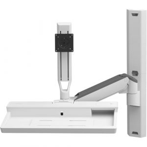 Ergotron CareFit Wall Mount for Keyboard, Monitor, Mount Extension, LCD Display - White - Height Adjustable - 27" Screen Support - 23.59 lb Load Capacity - 75 x - 45-618-251