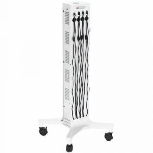 Bretford CUBE Tower Pre-Wired Mobile Charging Station - 4 Casters - Steel - 16" Width x 16.20" Depth x 39" Height - Arctic White CTWR800USBC-AW - CTWR800USBC-AW
