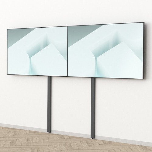 Heckler Design Mounting Rail Kit for Display, Wall Mount - Black Gray - 2 Display(s) Supported - 82" to 98" Screen Support - 300 lb Load Capacity - - H803-BG - Image 7