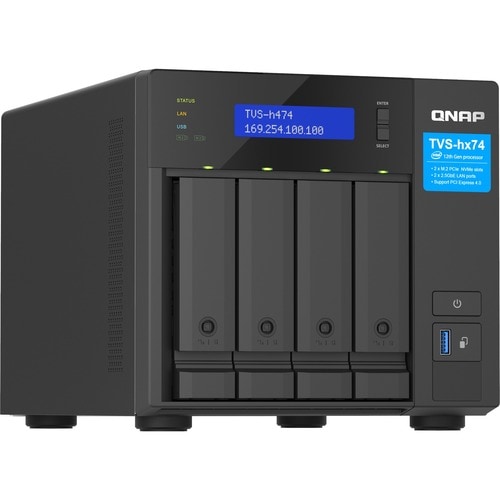 QNAP TVS-h474-PT-8G SAN/NAS Storage System - 1 x Intel Pentium Gold G7400 Dual-core (2 Core) 3.70 GHz - 4 x HDD Supported - 0 x HDD Installed - - TVS-H474-PT-8G-US - Image 5