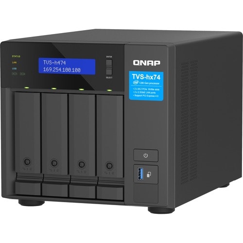 QNAP TVS-h474-PT-8G SAN/NAS Storage System - 1 x Intel Pentium Gold G7400 Dual-core (2 Core) 3.70 GHz - 4 x HDD Supported - 0 x HDD Installed - - TVS-H474-PT-8G-US - Image 6