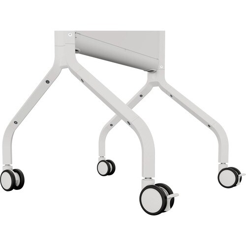 Chief Voyager Manual height Adjustable AV Mobile Cart - For 50-85 Inch Displays - Mobile TV Cart - White - 175.05 lb Capacity - 4 Casters - Wood - LSCUW - Image 3