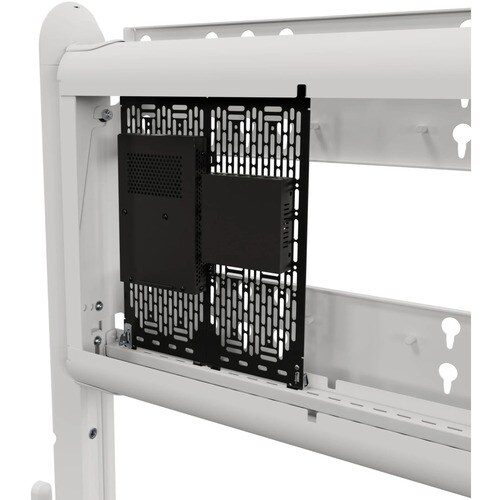 Chief Voyager Manual height Adjustable AV Mobile Cart - For 50-85 Inch Displays - Mobile TV Cart - White - 175.05 lb Capacity - 4 Casters - Wood - LSCUW - Image 4