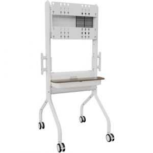 Chief Voyager Manual height Adjustable AV Mobile Cart - For 50-85 Inch Displays - Mobile TV Cart - White - 175.05 lb Capacity - 4 Casters - Wood - LSCUW