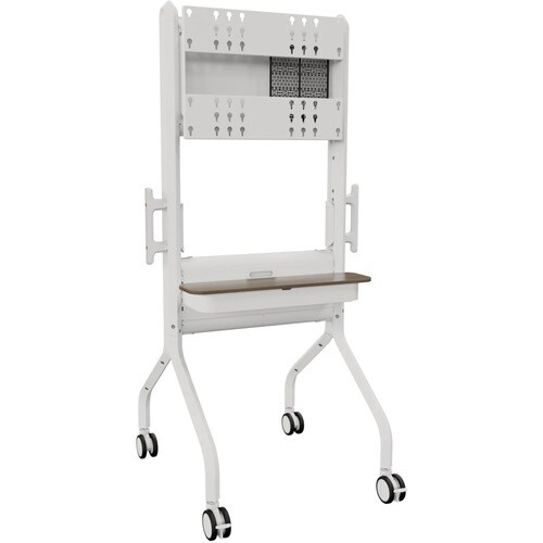 Chief Voyager Manual height Adjustable AV Mobile Cart - For 50-85 Inch Displays - Mobile TV Cart - White - 175.05 lb Capacity - 4 Casters - Wood - LSCUW
