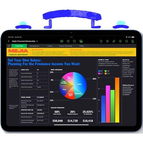 Apple iPad (10th Generation) A2757 Tablet - 10.9" - 8 GB - 256 GB Storage - 5G - Blue - A14 Bionic Hexa-core (6 Core) - 2360 x - MQ6U3LL/A - Image 4