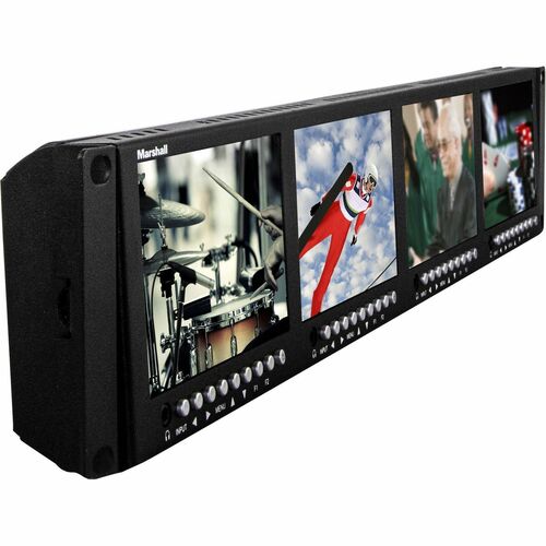 Marshall Quad 4.5" Screens Rackmountable Monitor with HDMI, 3G-SDI, and Composite Inputs - 4.5" LED - HD - 1280 x 720 - 16:9 - 4 x HDMIVGA12 V - ML-454-V2 - Image 4