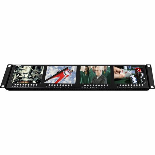 Marshall Quad 4.5" Screens Rackmountable Monitor with HDMI, 3G-SDI, and Composite Inputs - 4.5" LED - HD - 1280 x 720 - 16:9 - 4 x HDMIVGA12 V - ML-454-V2