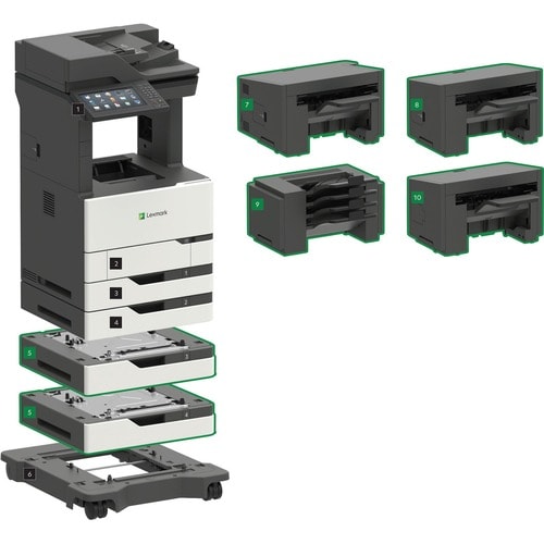 Lexmark MX822ade Laser Multifunction Printer – Monochrome – Copier/Fax/Printer/Scanner – 55 ppm Mono Print – 1200 x 1200 dpi Print – Automatic Duplex Print – Up to 300000 - 25B3496 - Image 2