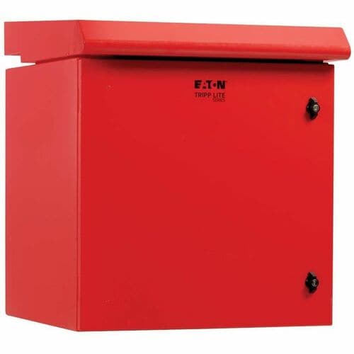 Eaton Tripp Lite Series SmartRack Industrial Enclosure - NEMA 3R, Wall Mount, Metal, Locking, Fan With Thermal Switch, 23 in. Depth, 12U, Red - For Computer, DVR, Switch, - SRN3RR12U