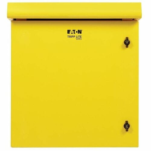 Eaton Tripp Lite Series SmartRack Industrial Enclosure - NEMA 3R, Wall Mount, Metal, Locking, Fan With Thermal Switch, 23 in. Depth, 12U, Yellow - For Computer, DVR, LAN - SRN3RY12U - Image 5