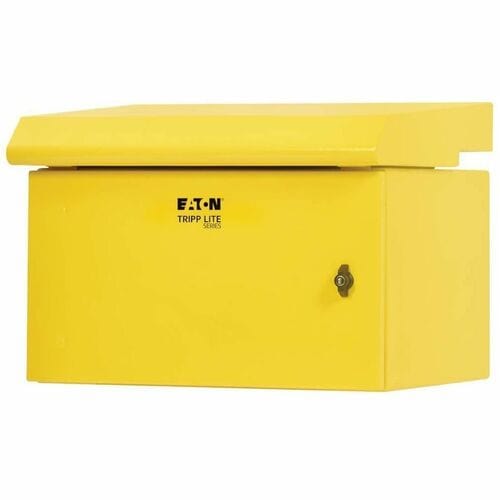 Eaton Tripp Lite Series SmartRack Industrial Enclosure - NEMA 3R, Wall Mount, Metal, Locking, Fan With Thermal Switch, 16.5 in. Depth, 6U, Yellow - For Computer, DVR, LAN - SRN3RY6U - Image 2