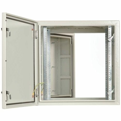 Eaton Tripp Lite Series SmartRack Industrial Enclosure with Lock - NEMA 4, Wall Mount, Metal Construction, Hinged Back, 32 in. Depth, 12U, Gray - For DVR, Switch, PDU, - SRN4G12USDP - Image 7