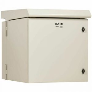 Eaton Tripp Lite Series SmartRack Industrial Enclosure - NEMA 3R, Wall Mount, Metal, Locking, Hinged Back, Fan With Thermal Switch, 32 in. Depth, 12U, Gray - For DVR, - SRN3RG12USDP