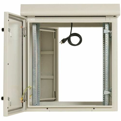Eaton Tripp Lite Series SmartRack Industrial Enclosure - NEMA 3R, Wall Mount, Metal, Locking, Hinged Back, Fan With Thermal Switch, 32 in. Depth, 12U, Gray - For DVR, - SRN3RG12USDP - Image 7