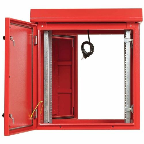 Eaton Tripp Lite Series SmartRack Industrial Enclosure - NEMA 3R, Wall Mount, Metal, Locking, Hinged Back, Fan With Thermal Switch, 28 in. Depth, 12U, Red - For Computer, - SRN3RR12US - Image 8