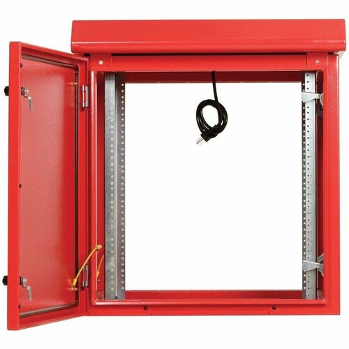 Eaton Tripp Lite Series SmartRack Industrial Enclosure - NEMA 3R, Wall Mount, Metal, Locking, Hinged Back, Fan With Thermal Switch, 28 in. Depth, 12U, Red - For Computer, - SRN3RR12US - Image 9