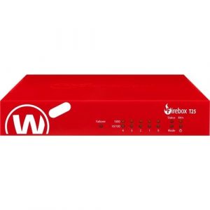 WatchGuard Firebox T25 Network Security/Firewall Appliance - Intrusion Prevention - 5 Port - 10/100/1000Base-T - Gigabit Ethernet - 3.14 Gbit/s Firewall Throughput - 5 x RJ-45 - 5 - WGT25035