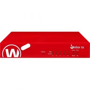 WatchGuard Firebox T25-W Network Security/Firewall Appliance - Intrusion Prevention - 5 Port - 10/100/1000Base-T - Gigabit Ethernet - 3.14 Gbit/s Firewall Throughput - Wireless LAN IEEE 802.11ax - - WGT26003