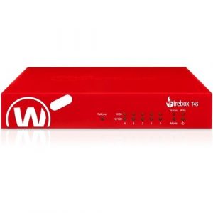 WatchGuard Firebox T45-PoE Network Security/Firewall Appliance - Intrusion Prevention - 5 Port - 10/100/1000Base-T - Gigabit Ethernet - 3.94 Gbit/s Firewall Throughput - 5 x RJ-45 - 3 - WGT47413-US