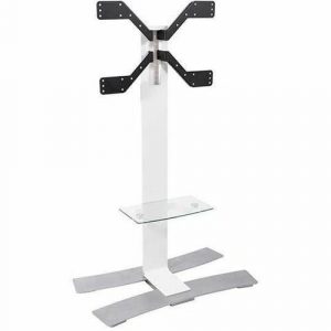 Salamander Designs Acadia Mobile Stand, Large - Up to 85" Screen Support - 110 lb Load Capacity - 55" Height x 36.50" Width x 20" Depth - Tempered - AC/S/XL600/WH