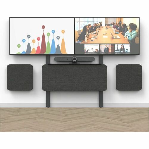 Heckler Design Ada Panels Set For Video Meeting Kit - Black, Gray - Stainless Steel, Urethane, Polyester Fabric H806-BG - H806-BG - Image 2