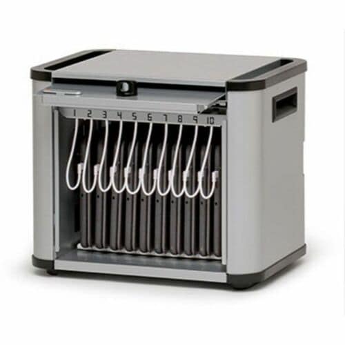 Bretford PureCharge Pro Station - Up to 13" Screen Support - 10 Devices Supported - 15" Height x 17.20" Width x 15.70" Depth - Steel - Platinum - - PCPDS10C-PM - Image 5