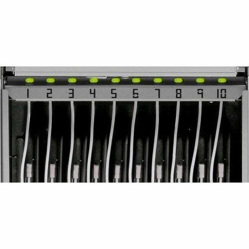 Bretford PureCharge Pro Station - Up to 13" Screen Support - 10 Devices Supported - 15" Height x 17.20" Width x 15.70" Depth - Steel - Platinum - - PCPDS10C-PM - Image 8