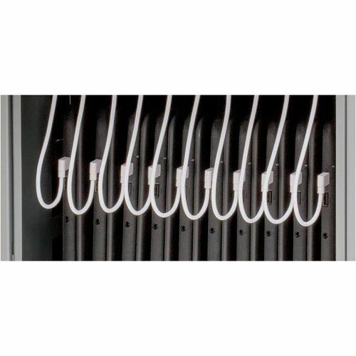 Bretford PureCharge Pro Station - Up to 13" Screen Support - 10 Devices Supported - 15" Height x 17.20" Width x 15.70" Depth - Steel - Platinum - - PCPDS10C-PM - Image 10