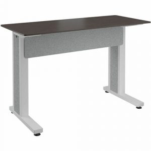 Middle Atlantic Forum Conference Table - Asian Night Rectangle Top - Powder Coated, White, Silver Gray Base - 2 Seating Capacity - 324.96 lb Capacity x 60" Table - FM-TRE-0602738-A3W
