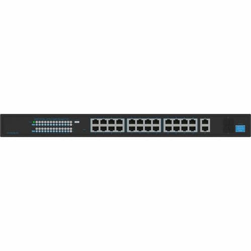 Wisenet SKY Ethernet Switch - 26 Ports - Gigabit Ethernet - 10/100/1000Base-T, 1000Base-X - 2 SFP Slots - 370 W PoE Budget - Optical Fiber, Twisted Pair - - SKY-SW28G-001 - Image 4