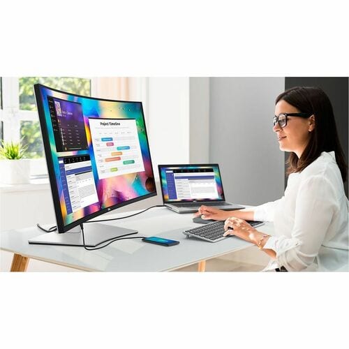Dell UltraSharp U3824DW 38" Class WQHD+ Curved Screen LED Monitor - 21:9 - Black, Silver - 37.5" Viewable - In-plane Switching (IPS) Black Technology - Edge WLED Backlight - DELL-U3824DW - Image 9
