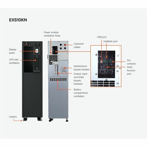 Vertiv EXS 10KVA UPS WITH INTERNAL VRL A battery and IS-UNITY-DP network EXS10KN - Image 2