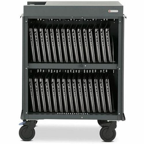 Bretford CUBE Cart Max Mobile Charging Cart - 2 Shelf - 4 Casters - 5" Caster Size - Steel - 29.70" Width x 26.30" Depth x 40.10" Height - TVCMX30PAC-PM - Image 2