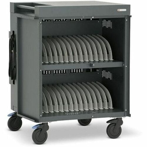 Bretford CUBE Cart Max Mobile Charging Cart - 2 Shelf - 4 Casters - 5" Caster Size - Steel - 29.70" Width x 26.30" Depth x 40.10" Height - TVCMX30PAC-PM