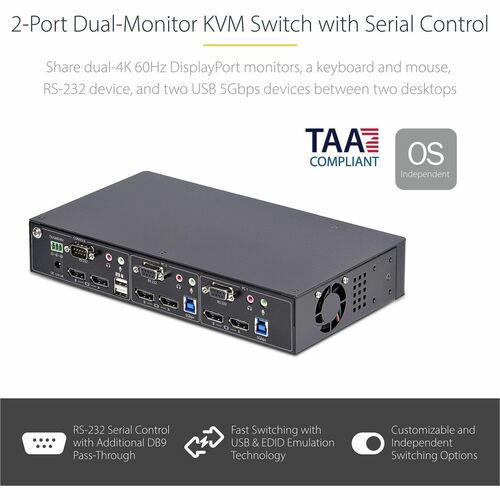 2-PORT KVM SWITCH 4K 60HZ DUAL-MONITOR DISPLAYPORT KVM - P2DD46A22-KVM-SWITCH - Image 2