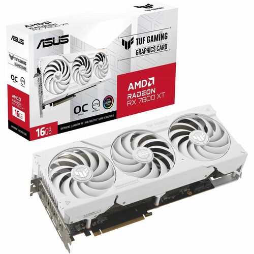 TUF AMD Radeon RX 7800 XT Graphic Card - 16 GB GDDR6 - 7680 x 4320 - 2.25 GHz Game Clock - 2.57 GHz Boost Clock - 256 - TUF-RX7800XT-O16G-WHITE-GAMING