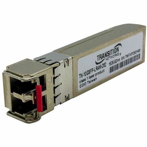Lantronix TN-10GSFP-LRxM-Dxx SFP+ Module - For Optical Network, Data Networking - 1 x LC Duplex 10GBase-ER Network - Optical Fiber - Single-mode - 10 Gigabit Ethernet, Gigabit Ethernet - TN-10GSFP-LR4M-D52