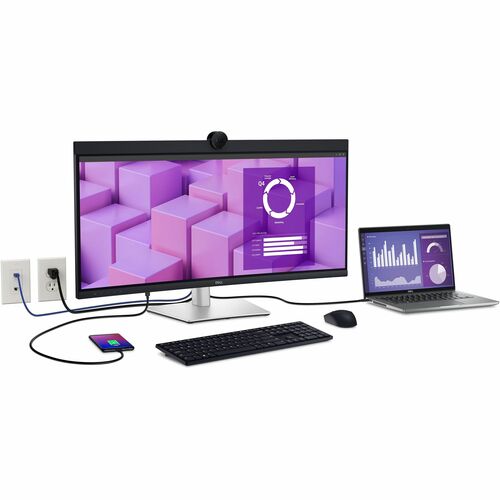 Dell P3424WEB 34" Class Webcam UW-QHD Curved Screen LED Monitor - 21:9 - Black, Silver - 34.1" Viewable - In-plane Switching (IPS) Technology - LED Backlight - 3440 - DELL-P3424WEB - Image 14