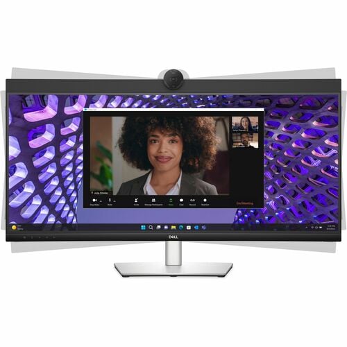 Dell P3424WEB 34" Class Webcam UW-QHD Curved Screen LED Monitor - 21:9 - Black, Silver - 34.1" Viewable - In-plane Switching (IPS) Technology - LED Backlight - 3440 - DELL-P3424WEB - Image 8
